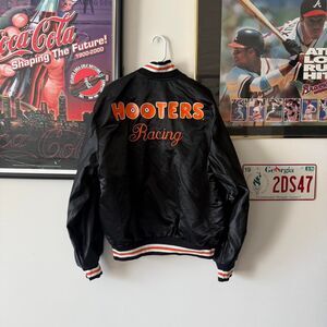 Vintage Hooters Racing Satin Bomber Jacket